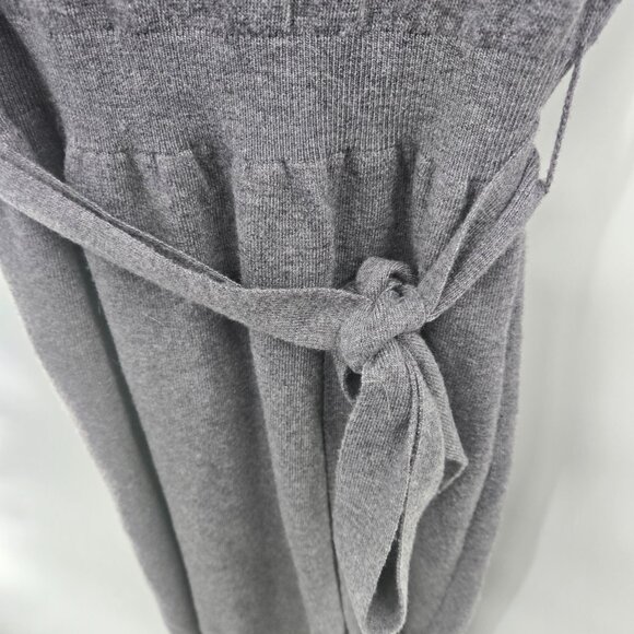 Anthropologie x Building 18 Gray Wool Blend Sleeveless Slit Sweater Dress Maxi L - Picture 9 of 16